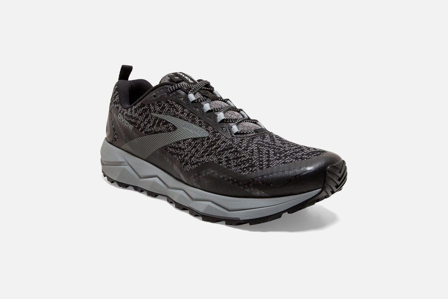 Brooks Israel Divide Trail Running Shoes Mens - Black/Grey - FBU-208964